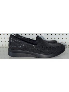 Clarks Ellowyn Lux Womens Casual Slip On Loafers Shoes Size 8 WIDE Black Cheetah